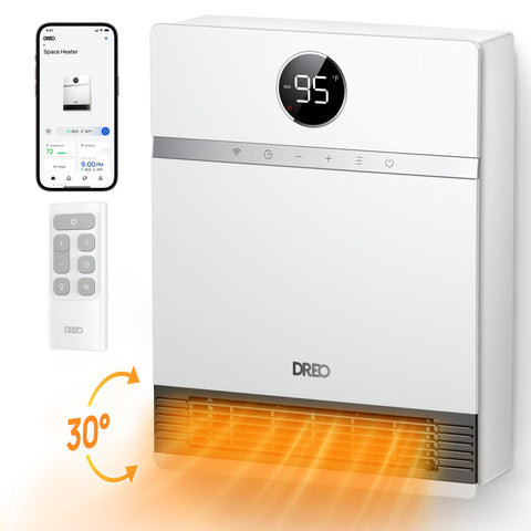 DREO smart wall heater with PTC heat for fast, even warmth