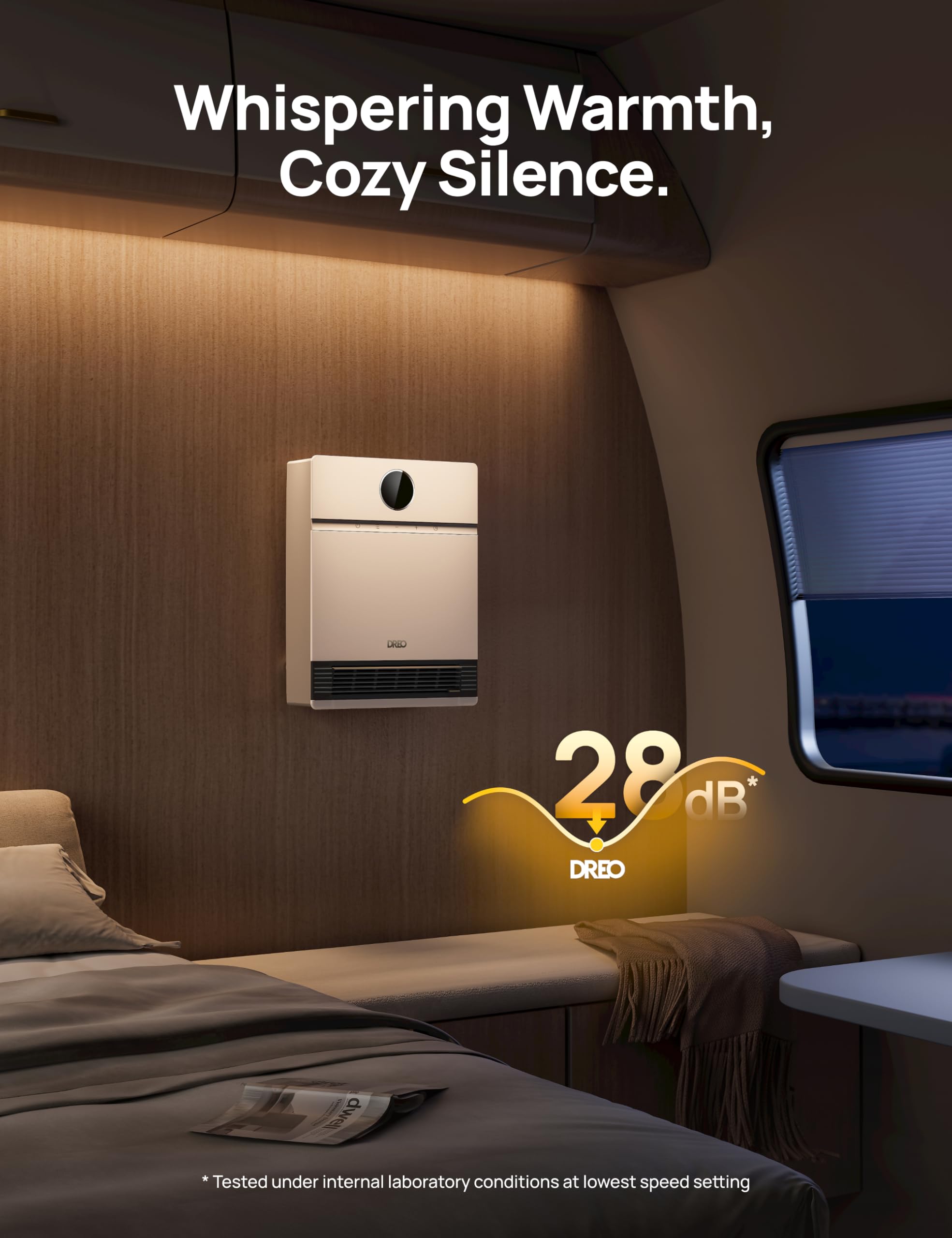 DREO wall-mounted design saves space while keeping spaces cozy