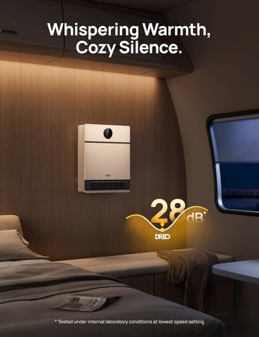 DREO wall-mounted design saves space while keeping spaces cozy