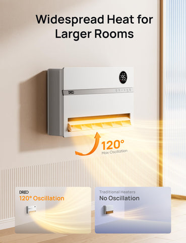 Dreo WH719S precise thermostat with 1°F steps.