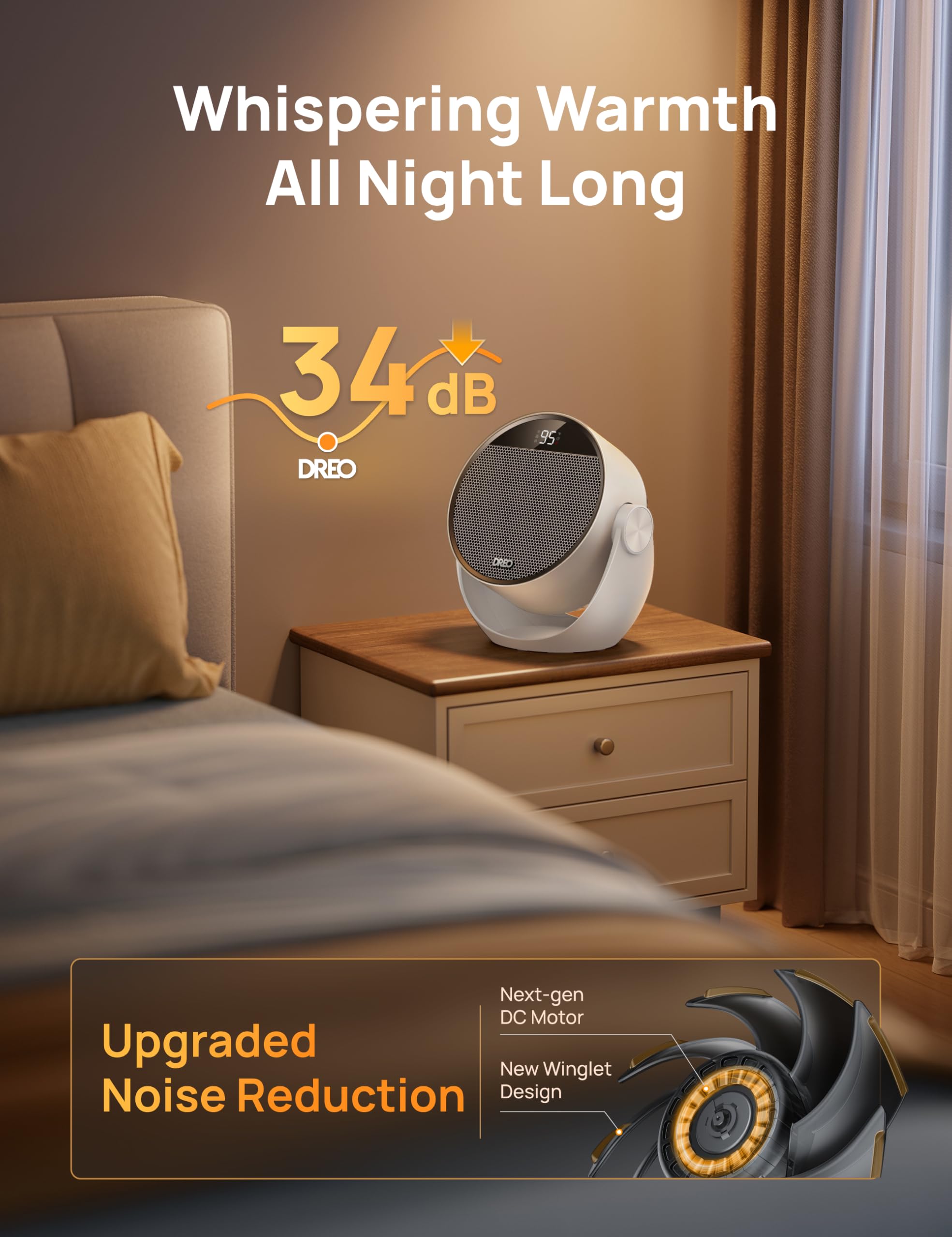 DREO space heater ideal for the office to stay focused and warm