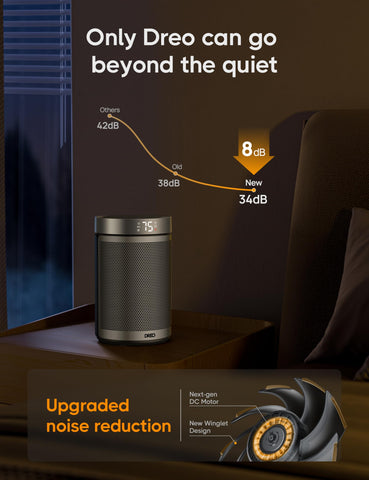 DREO space heater bedroom-use demonstrates cozy mornings and draft control.