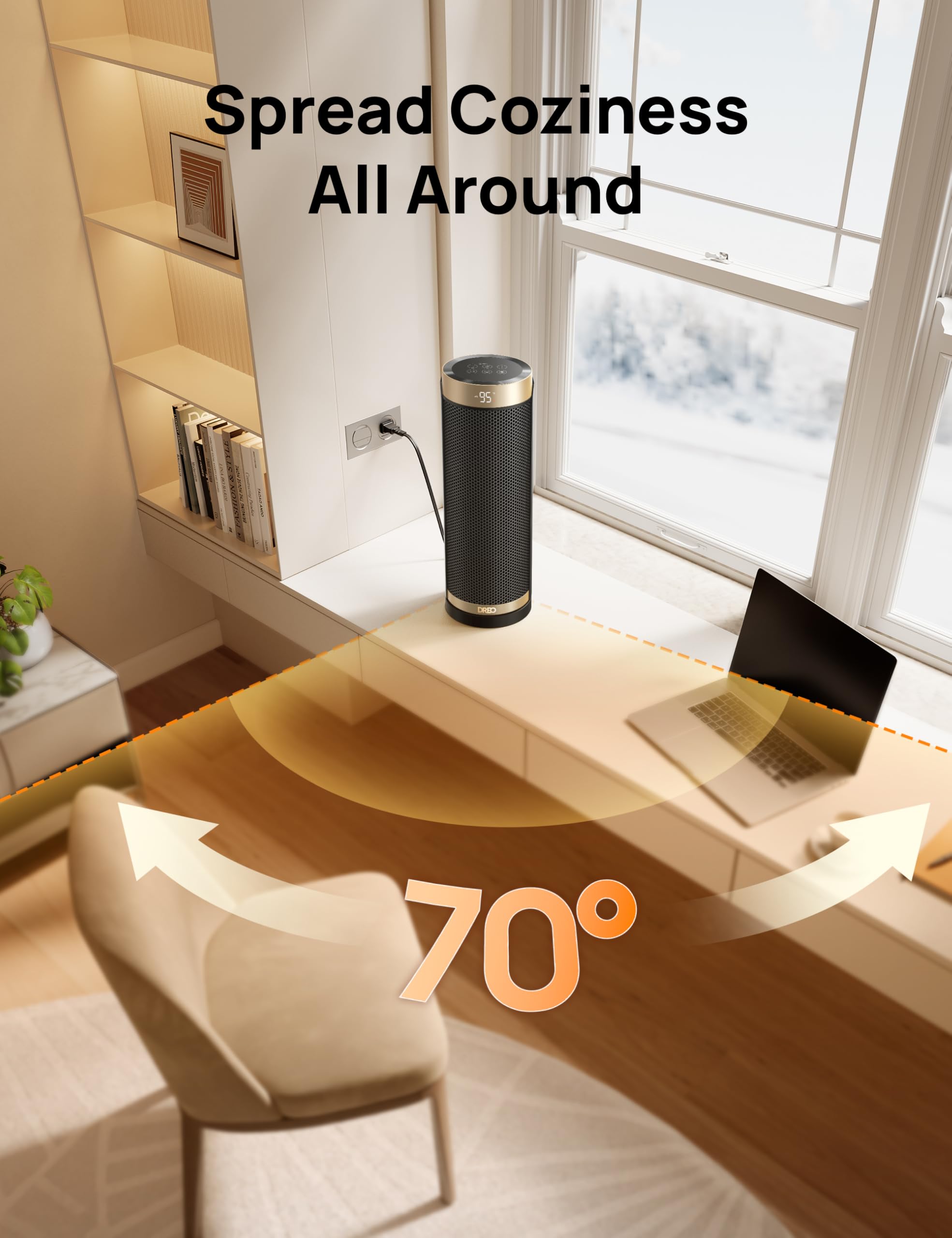 Dreo space heater eco mode highlights energy-saving temperature control