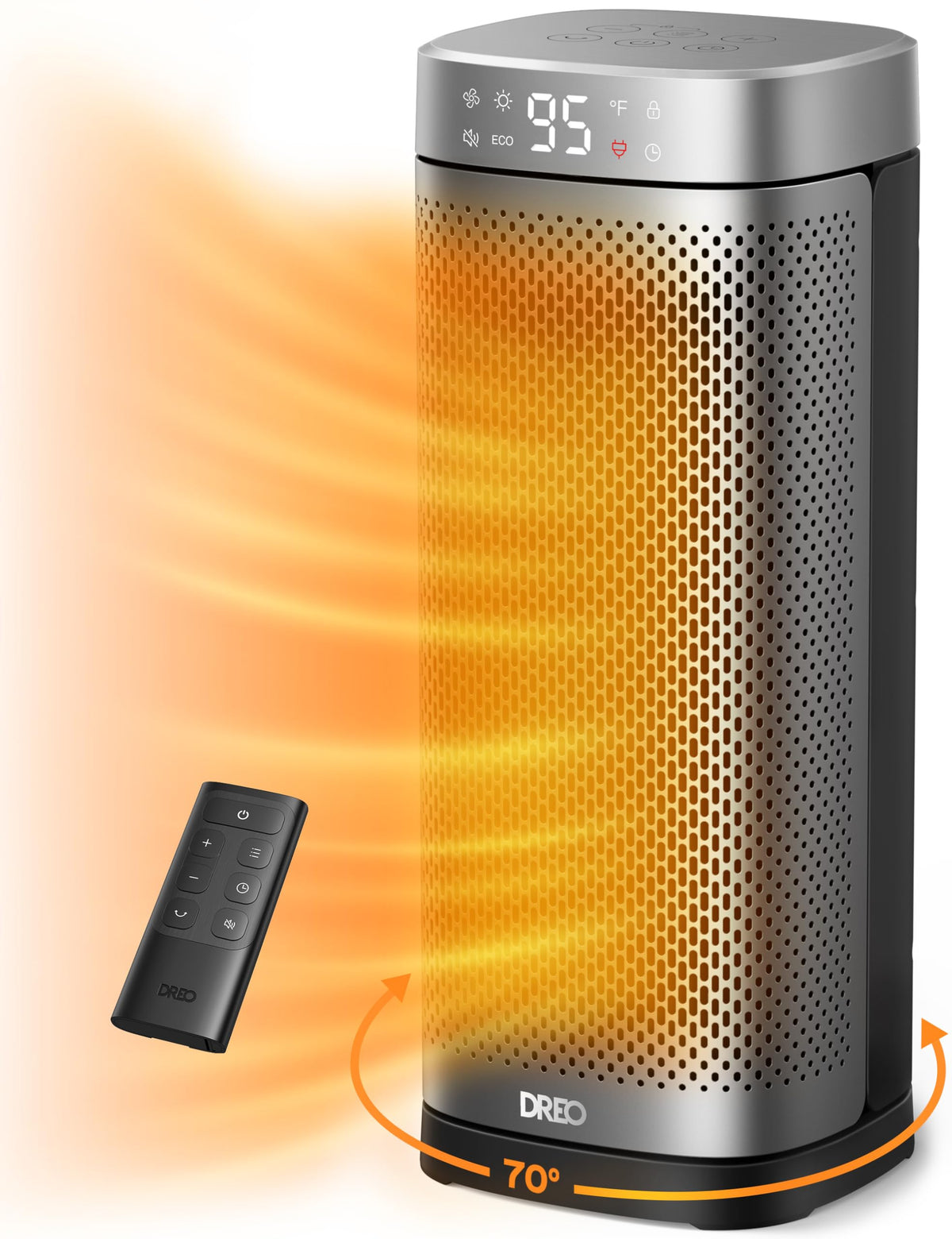 DREO Space Heater front view delivering quick warmth to cold rooms