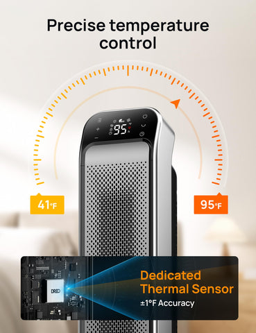 DREO space heater large-room coverage up to 270 sq ft for cozy comfort