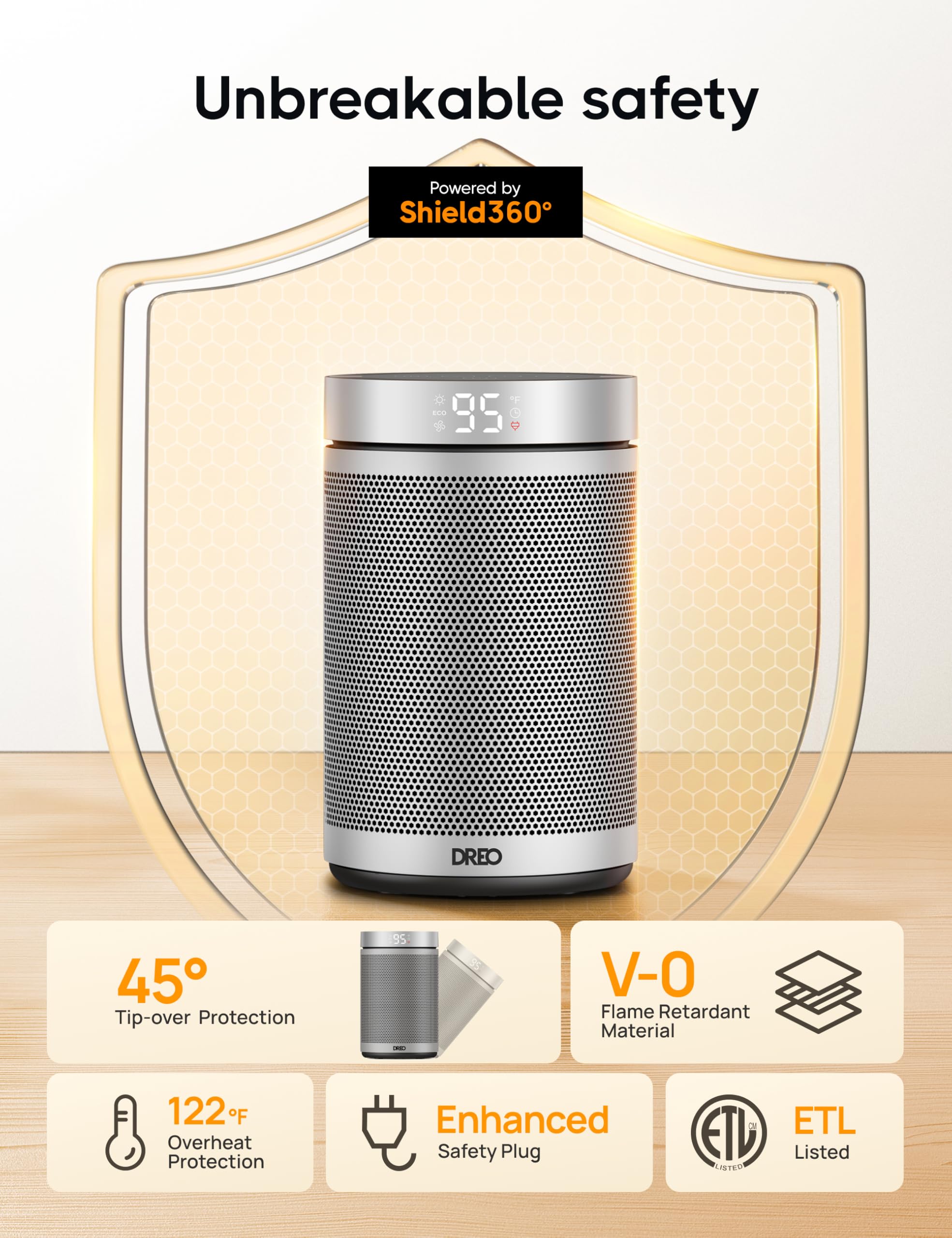 DREO space heater low-noise operation keeps spaces peaceful.