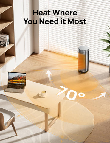 DREO Space Heater with 70° oscillation distributes even heat