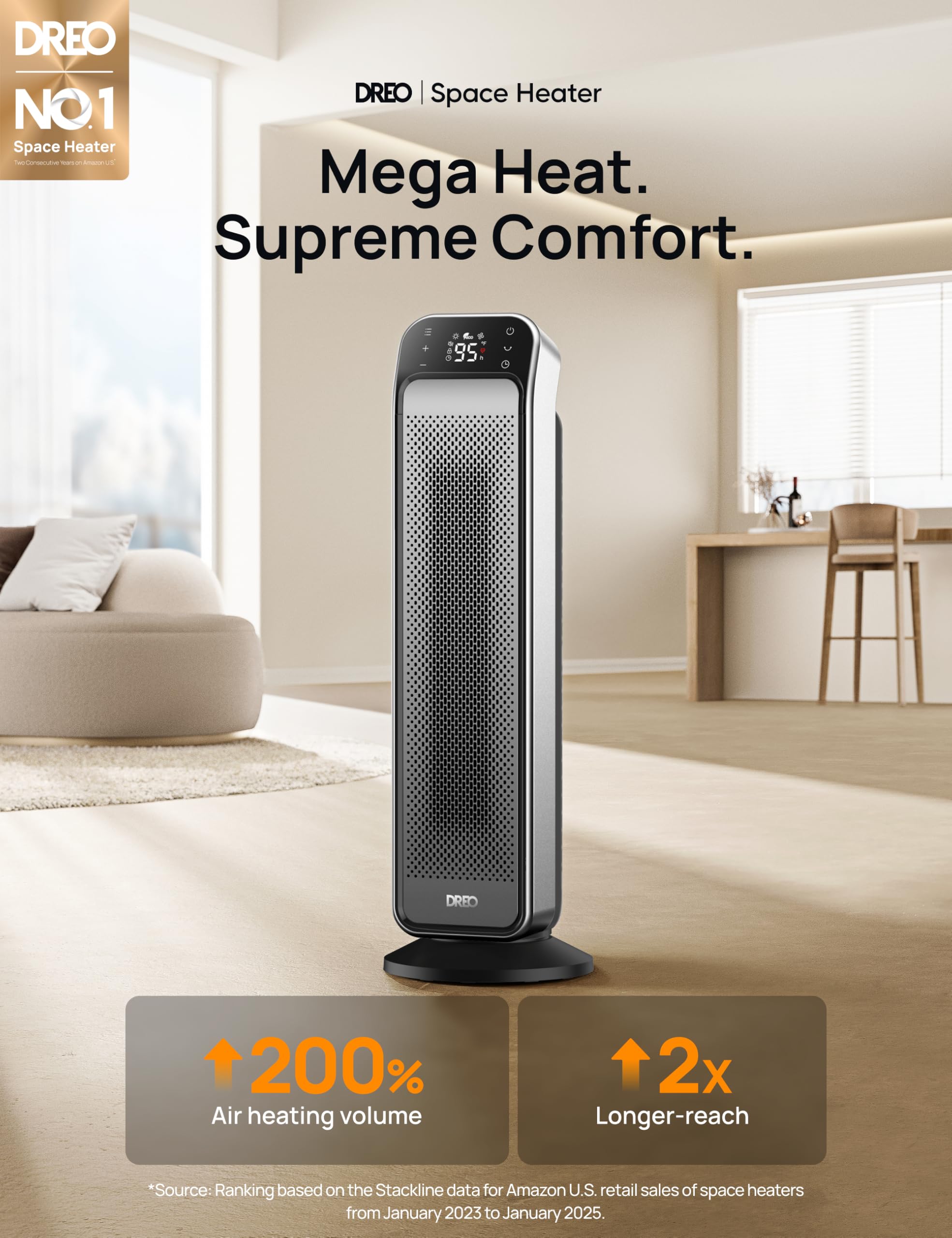 DREO space heater remote control enables easy temperature adjustments from afar