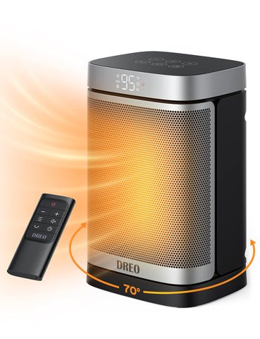 DREO Space Heater remote control enables convenient temperature adjustments from a distance.