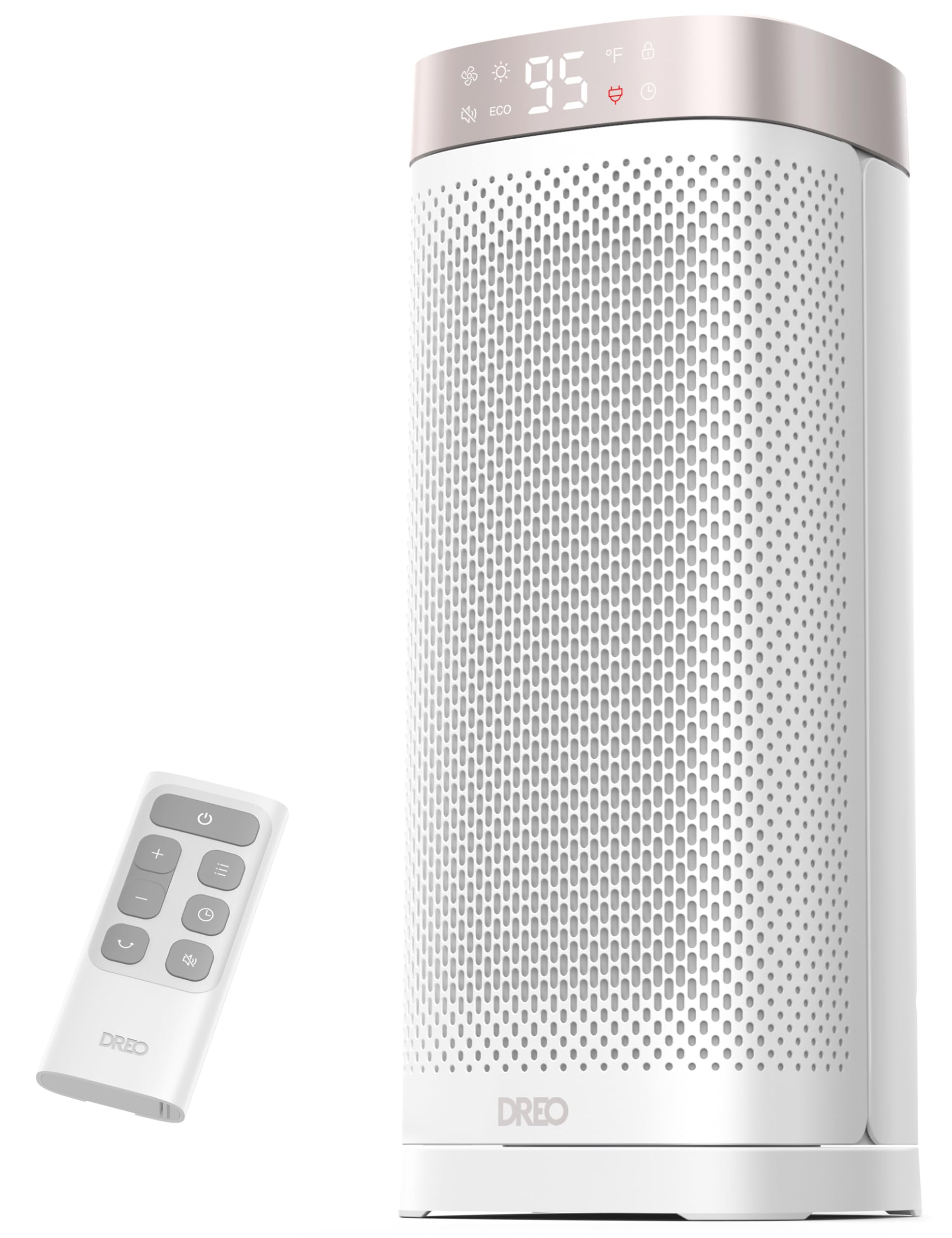 DREO space heater with remote control for effortless warmth across a room
