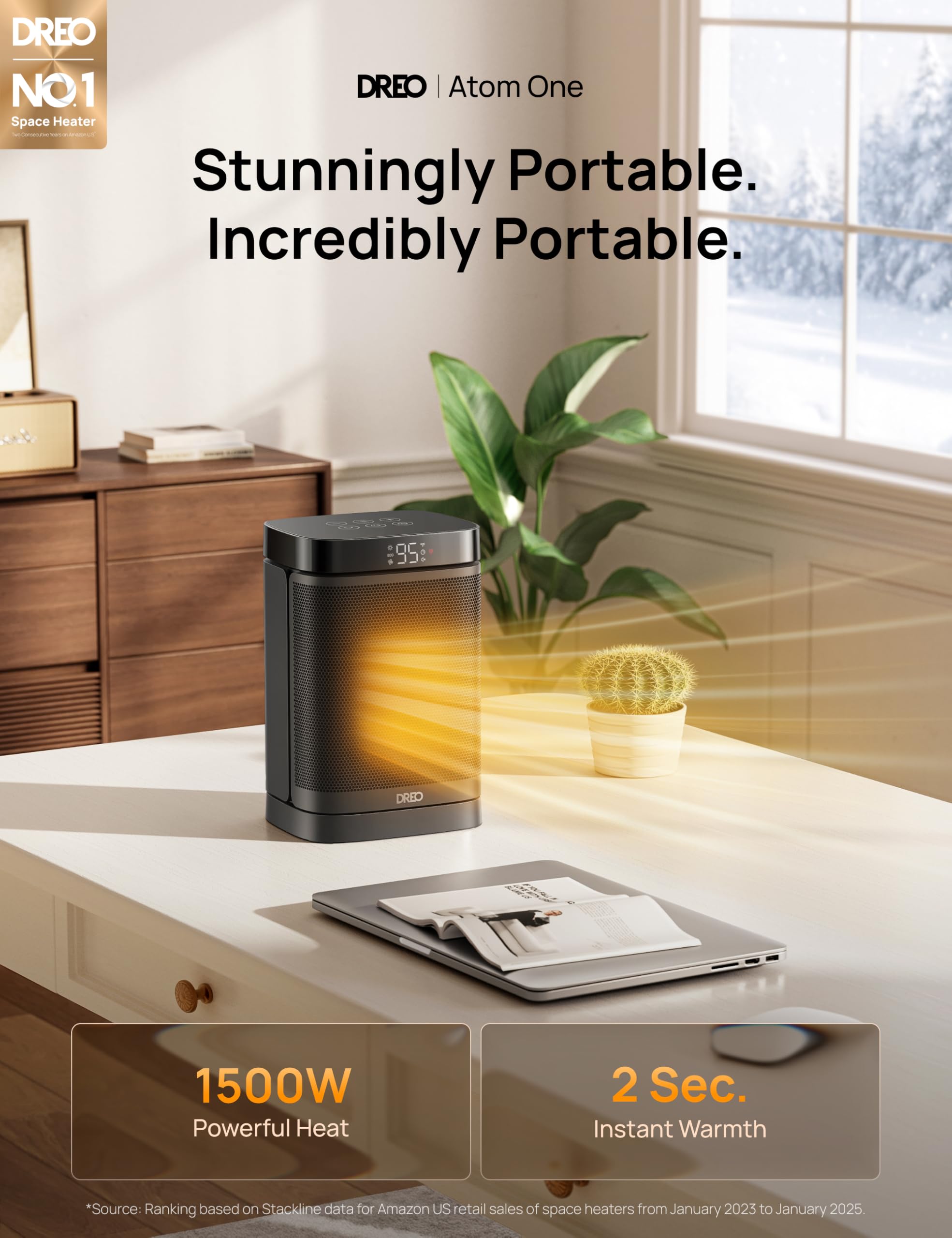 DREO space heater remote control for convenient adjustment