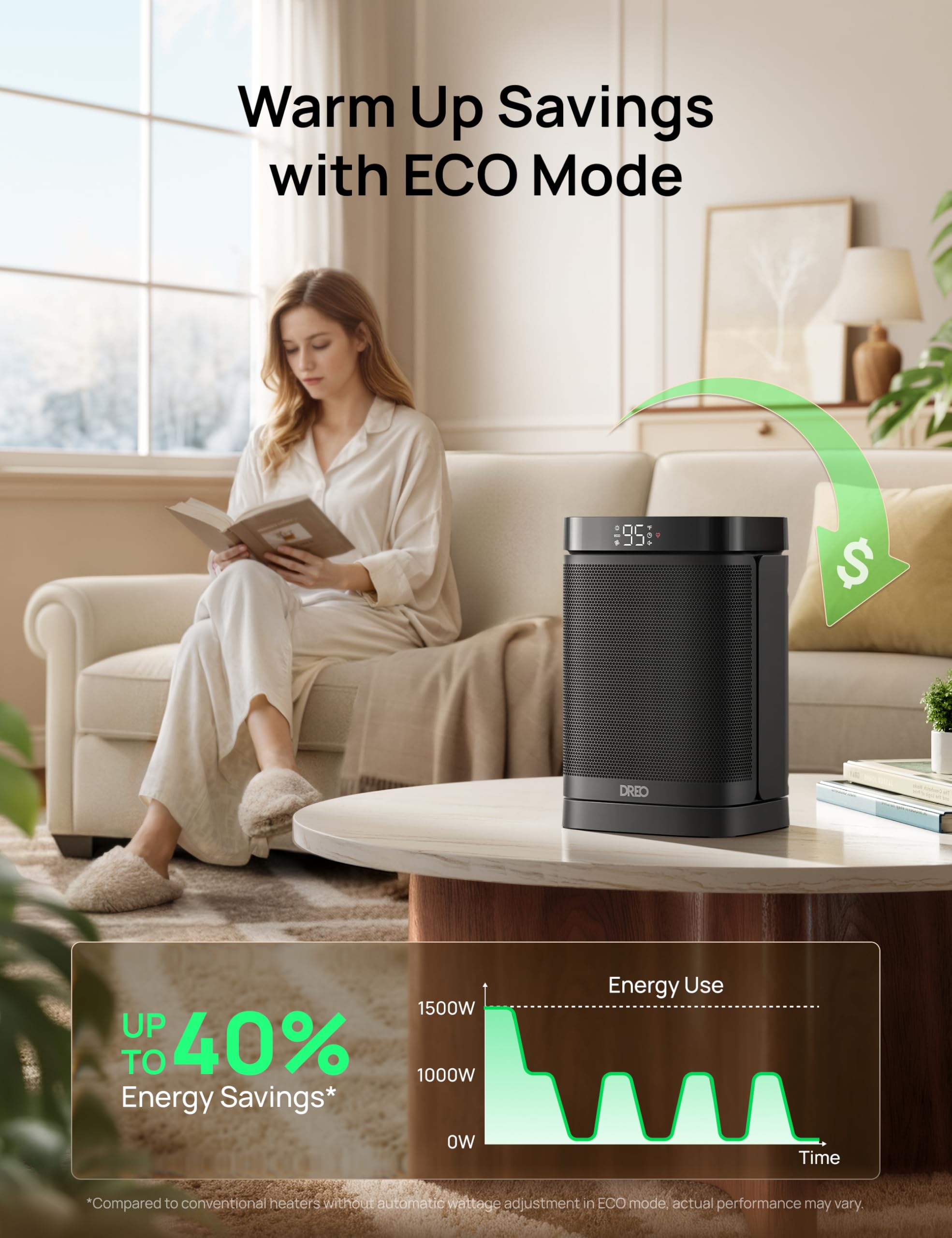 DREO space heater Shield360 safety features for safer indoor use