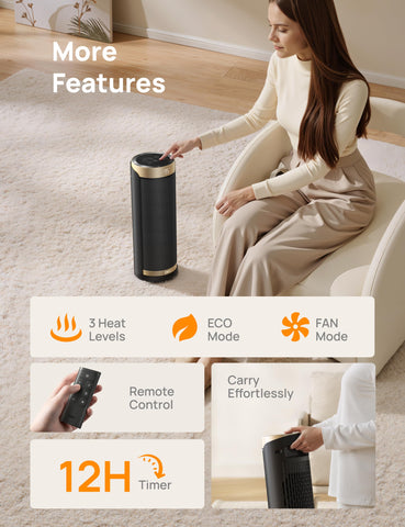 Dreo space heater 12-hour timer helps schedule warmth without manual setup