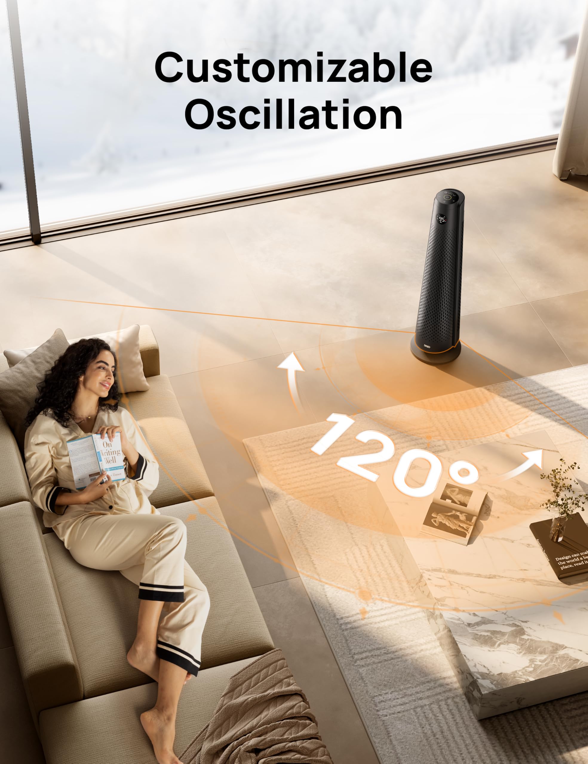 DREO timer function schedules warmth from 1 to 12 hours