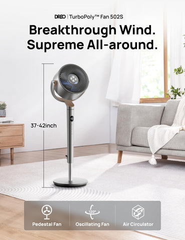 DREO fan with remote and Wi‑Fi setup ready for smart control