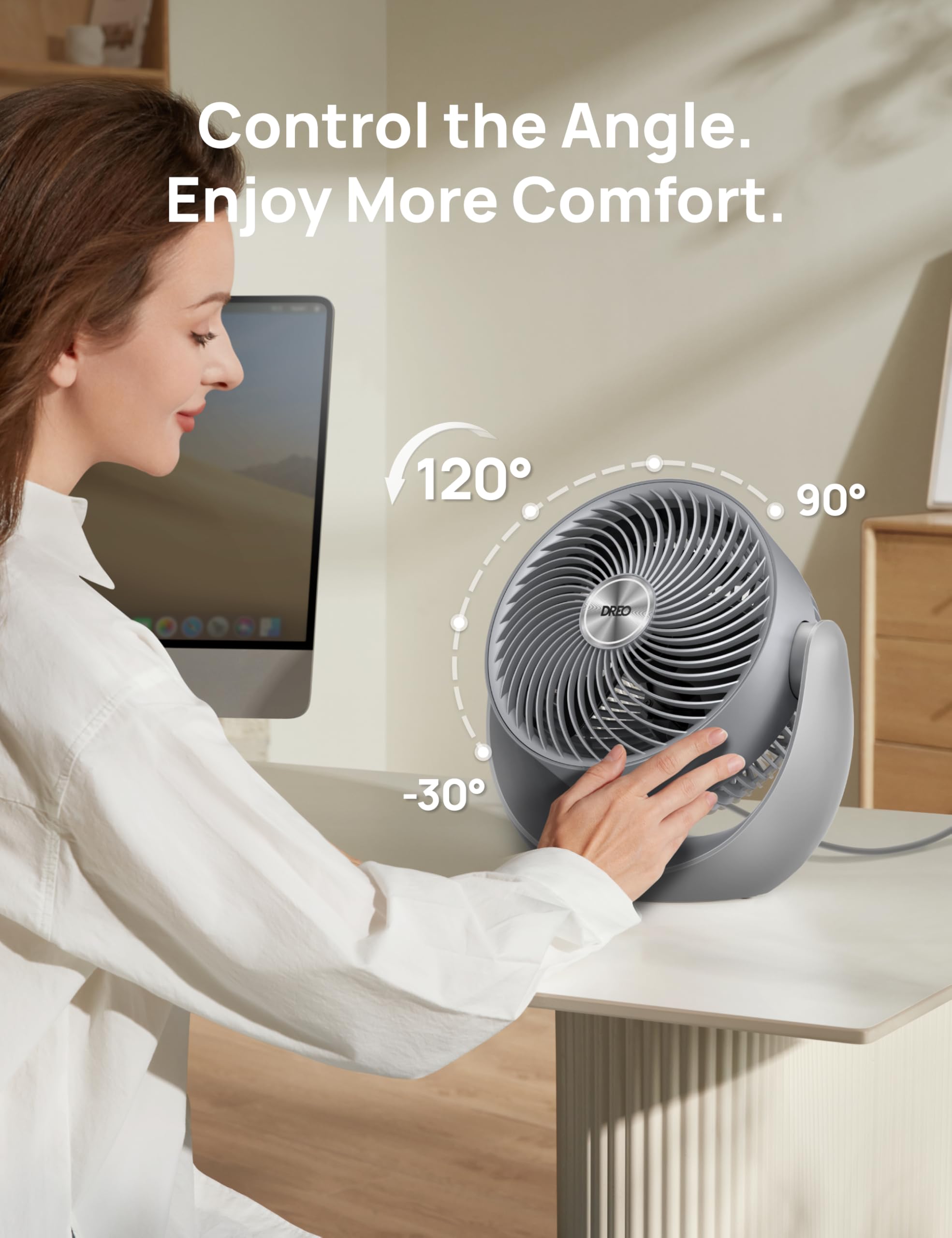 DREO three-speed knob controls breeze intensity