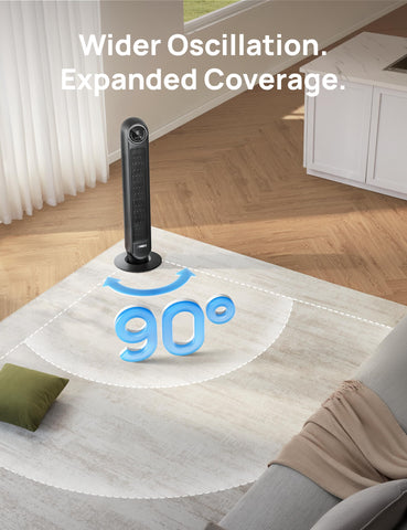 DREO 8-hour timer Sleep mode for quiet night-time comfort.