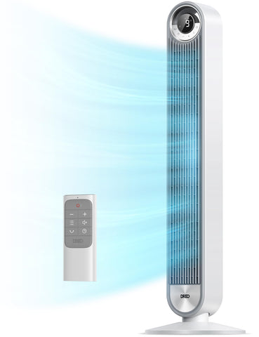 DREO Tower Fan bedroom wind-velocity in action for rapid cooling