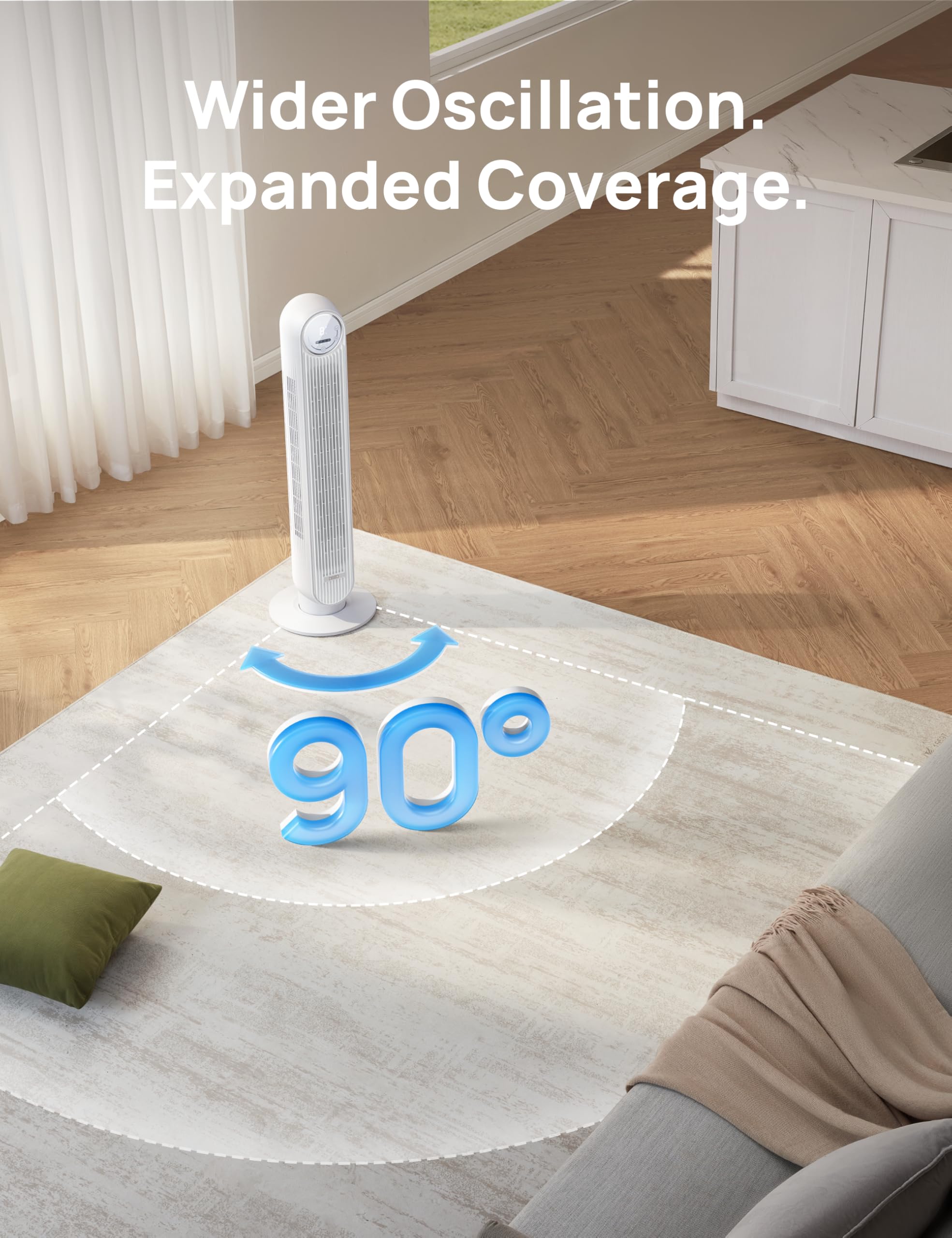 DREO bladeless design enhances safety and simple cleaning