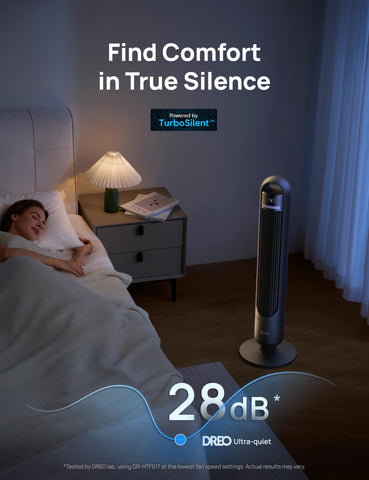 DREO Tower Fan compact sleek design fits small spaces