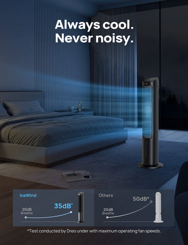 Dreo tower fan cooling pad enhances air cooling