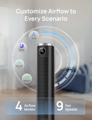 DREO 20 dB quiet operation keeps bedrooms peaceful.