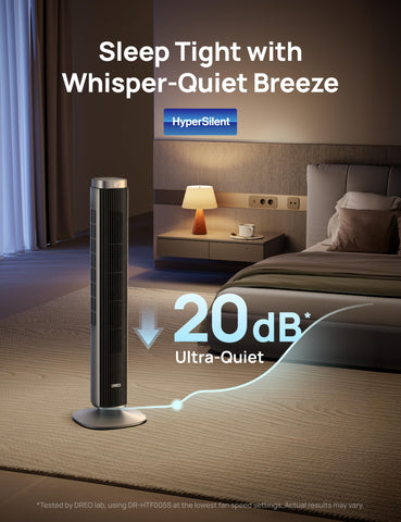 Quiet operation at 20 dB makes it ideal for bedrooms.