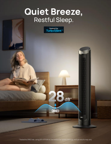 DREO tower fan remote control for effortless adjustments from anywhere