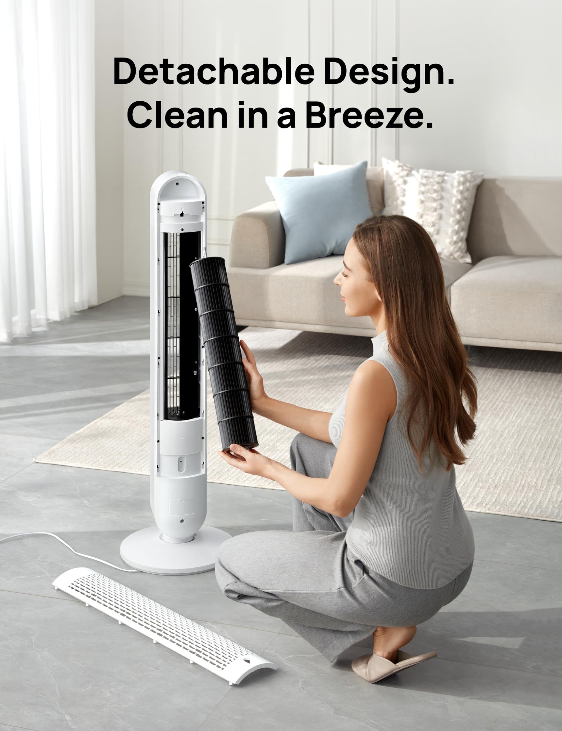 DREO remote and LED display for easy, convenient control