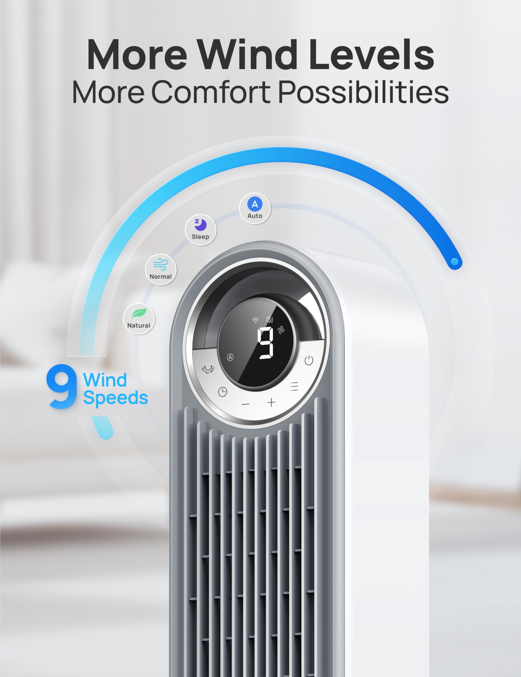 DREO fan sleep mode dims lights for easier rest