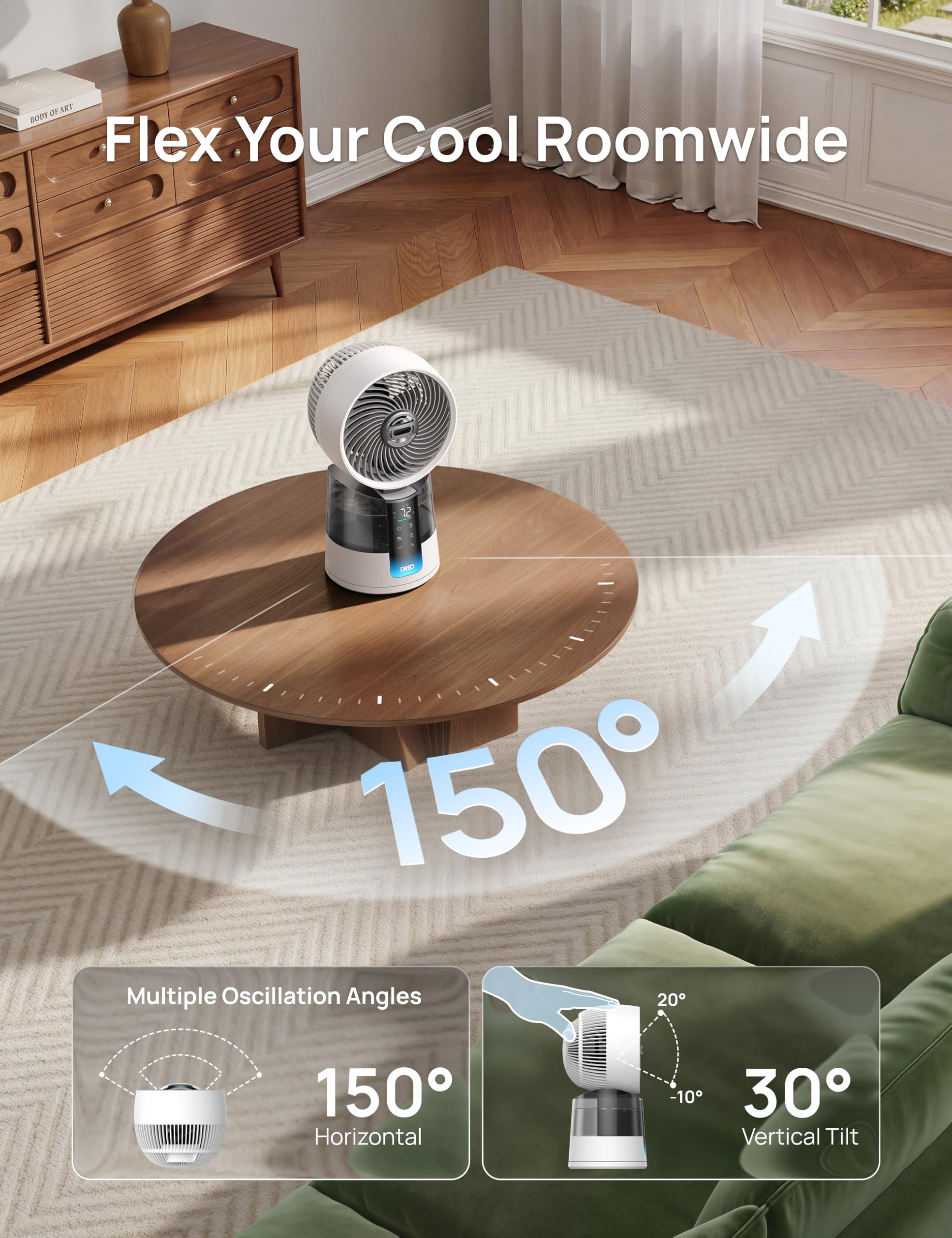 DREO TurboCool Misting Fan ultrafine mist for refreshing breeze
