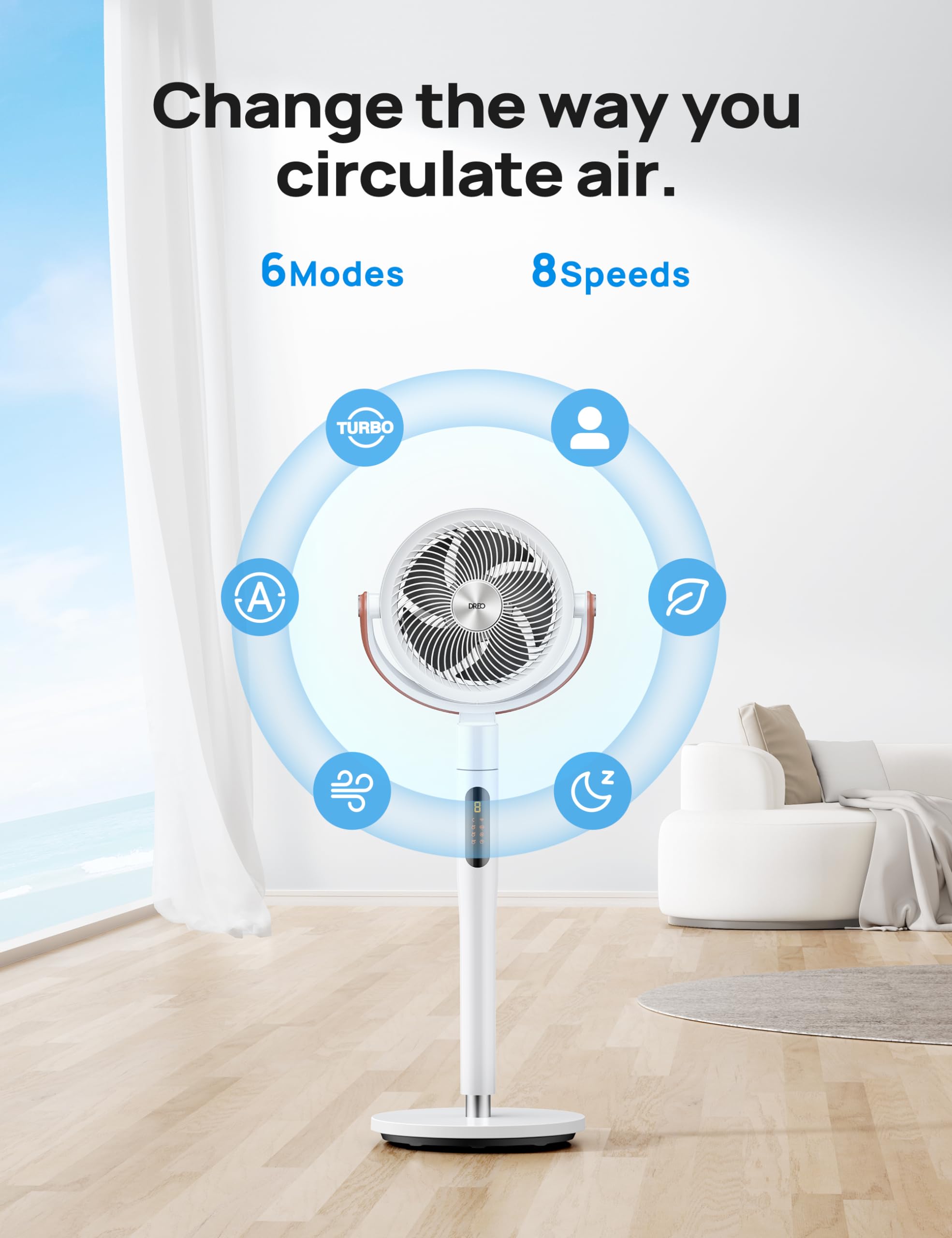 DREO Turbosilent X technology delivers near-silent operation for uninterrupted sleep.
