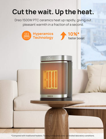 DREO versatile heater suitable for home office and living spaces.