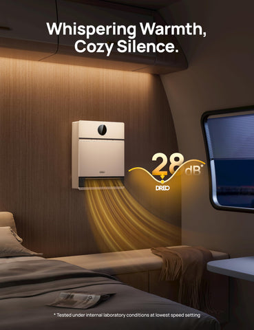 DREO heater covers up to 150 sq ft as primary heat or 750 sq ft as supplemental