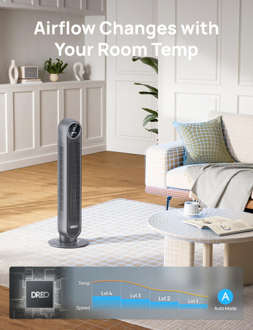 DREO bladeless tower fan emphasizes safety and simple cleaning