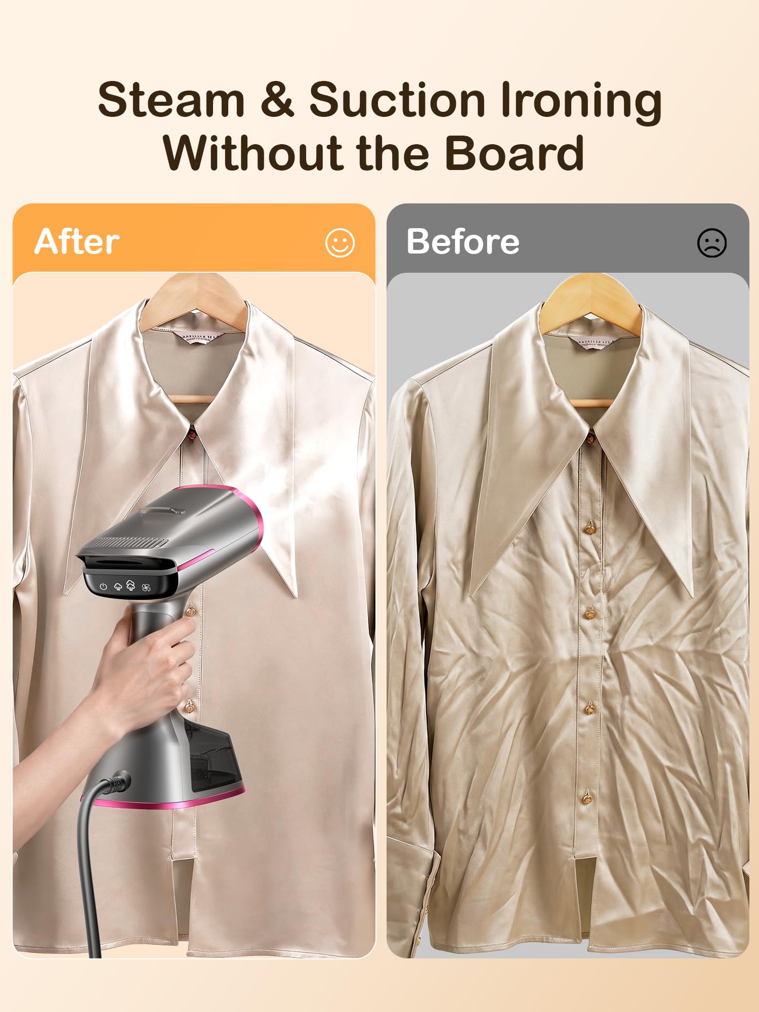 DRFLASH 30-second heat delivers powerful steam to smooth fabrics quickly.