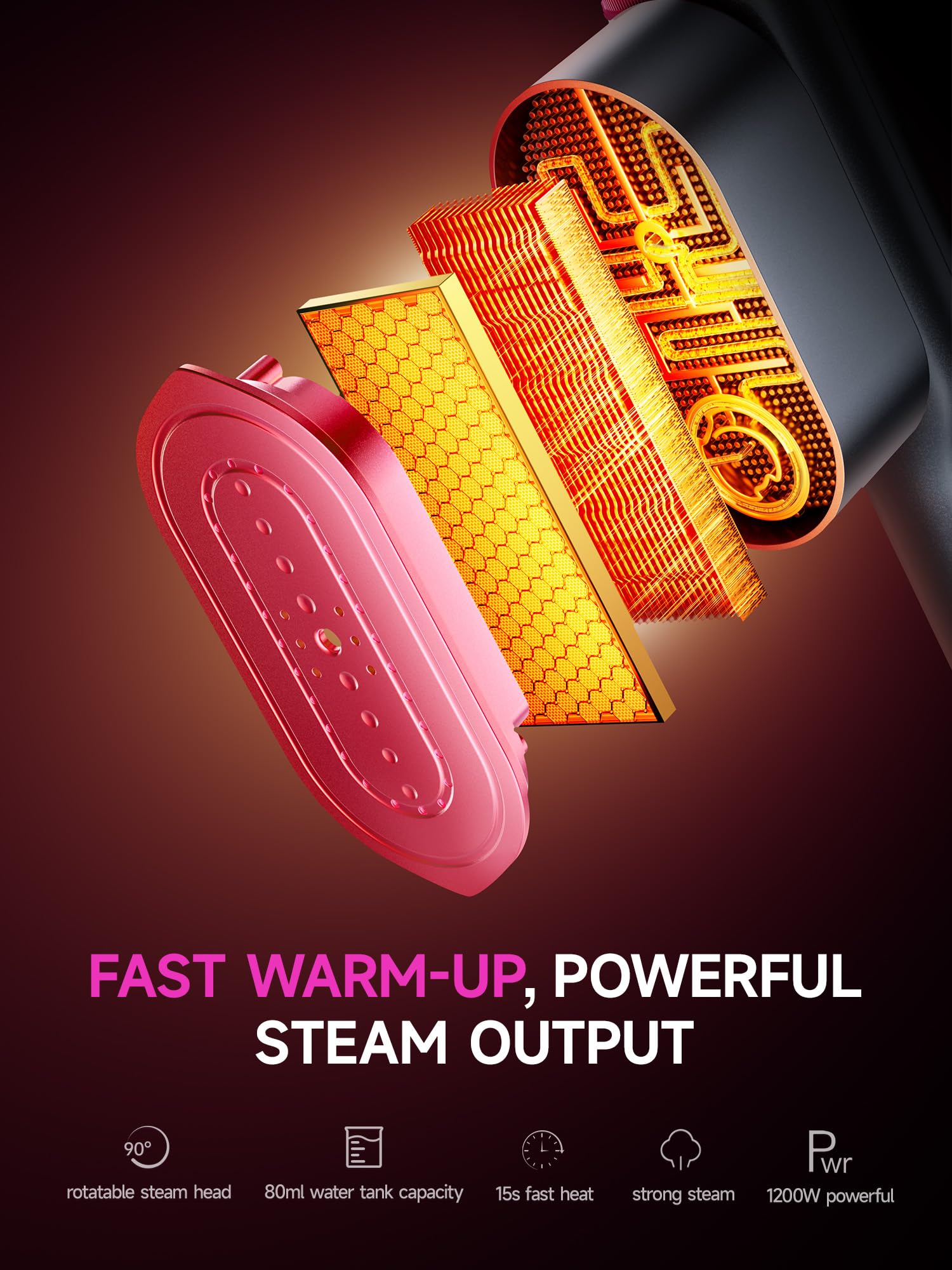 DRFLASH large ceramic heat panel provides even heat distribution across fabrics.