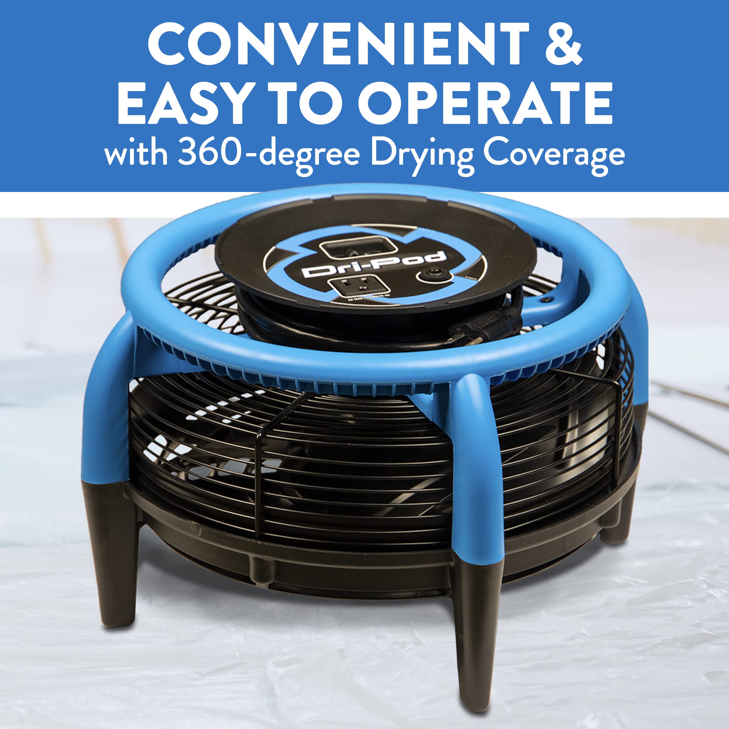 Dri-Eaz Dri-Pod Pro cabinet drying concentrates airflow for quick, uniform cabinet drying.