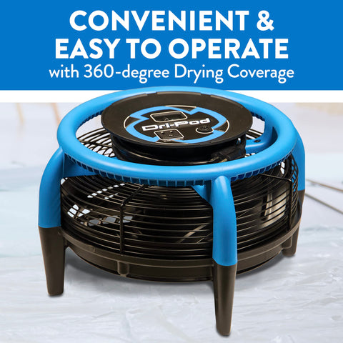 Dri-Eaz Dri-Pod Pro cabinet drying concentrates airflow for quick, uniform cabinet drying.
