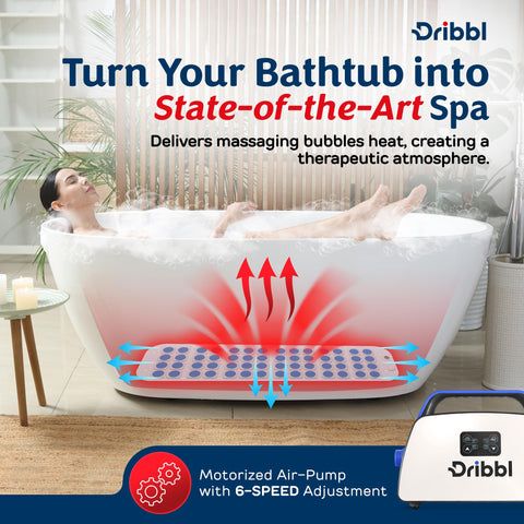 Dribbl Electric Bubble Bath Mat features six adjustable massage levels