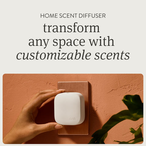Drift Grove refill bottle shown beside diffuser for seamless scent upgrade.