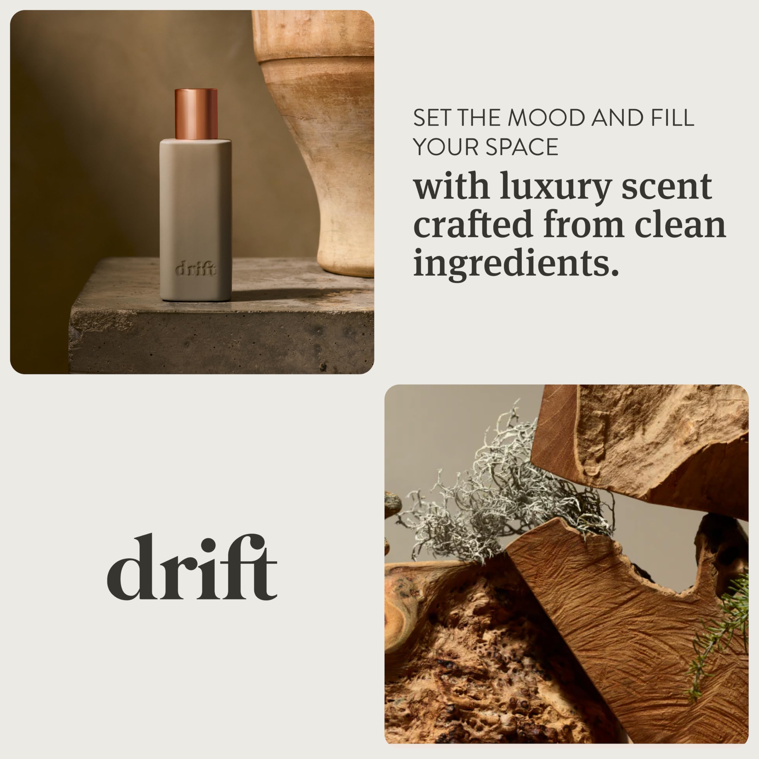 Drift Vanilla Woods closeup highlights premium clean fragrance oils in action.