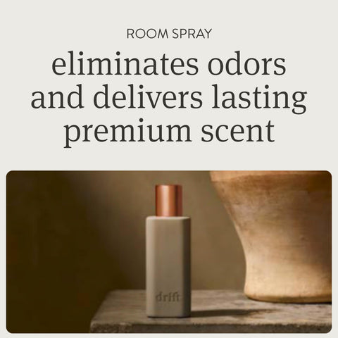 Drift Vanilla Woods spray pour shows quick room refresh.