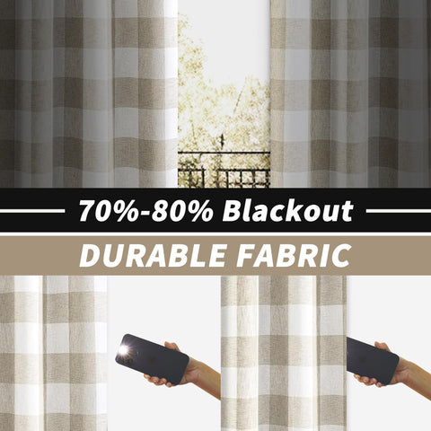 DriftAway buffalo plaid curtains window view highlighting full panel length