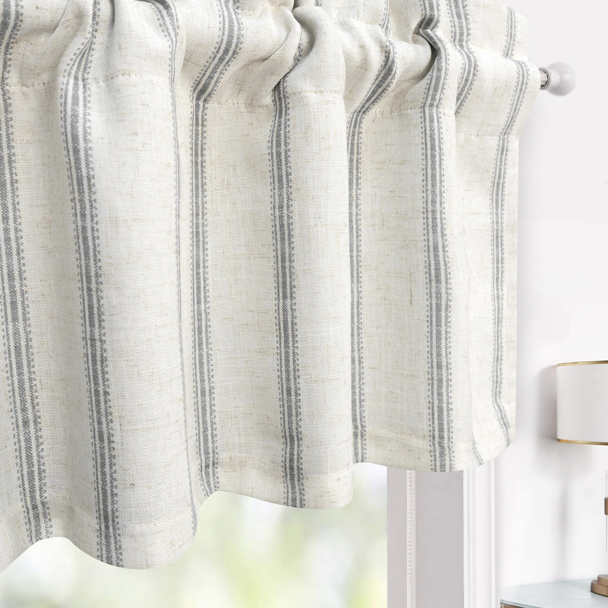 DriftAway Farmhouse linen valance 52x14 gray for timeless style and light control.