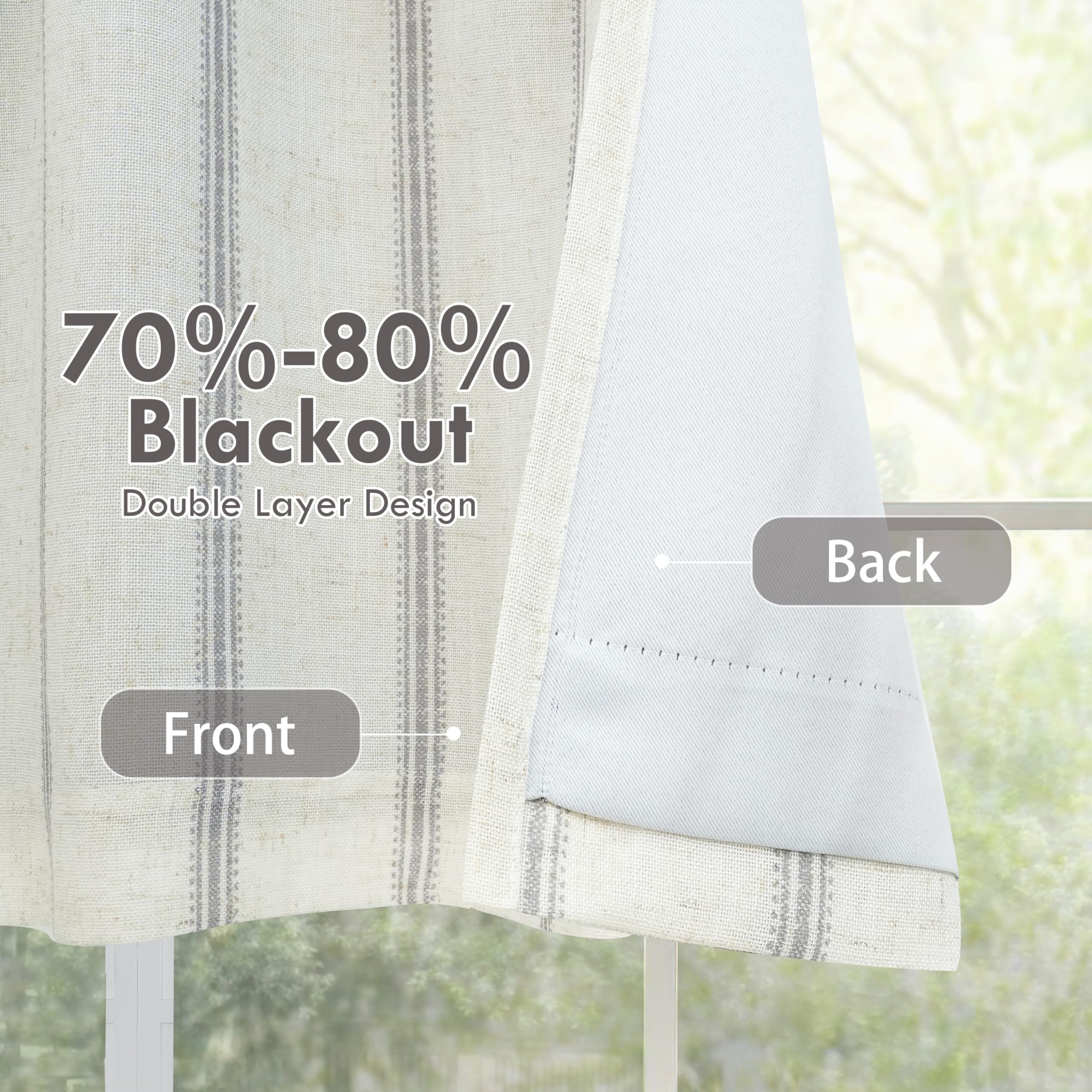 Close-up of linen-blend fabric reveals rustic texture and durability.