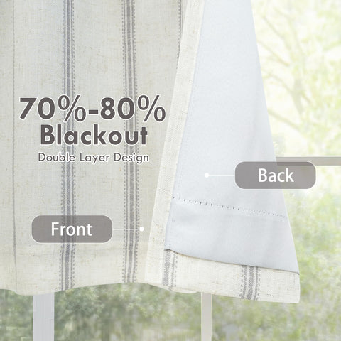Close-up of linen-blend fabric reveals rustic texture and durability.