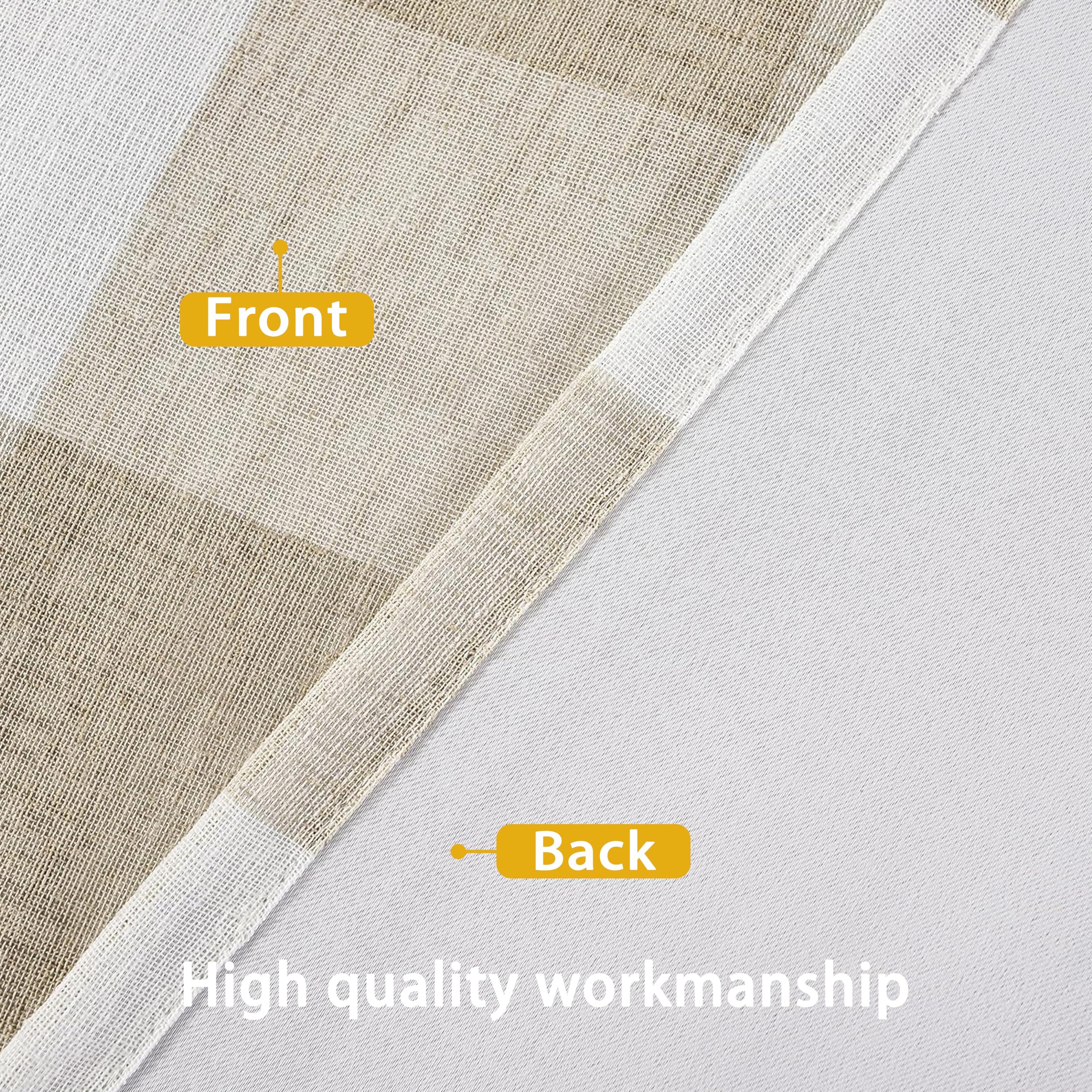 DriftAway linen textured drapes emphasize farmhouse checkered appearance