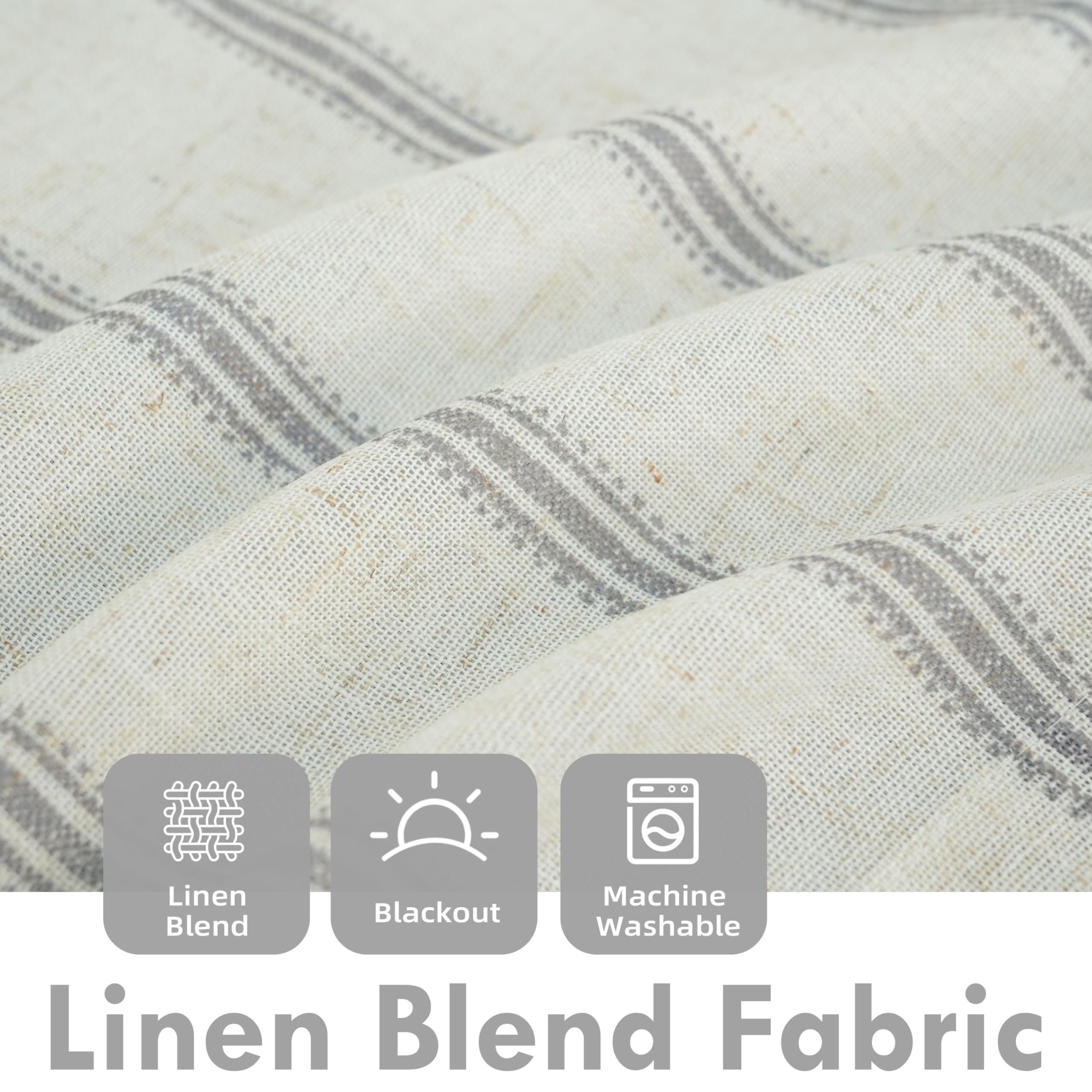 Vertical striped design by DriftAway adds classic farmhouse charm.
