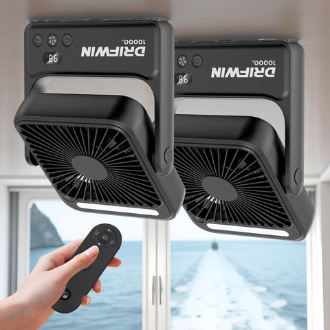 DRIFWIN 2-pack magnetic cruise fan front view showing compact, portable cooling.